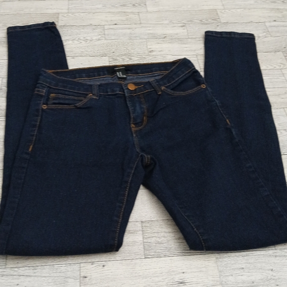 Forever 21 Skinny Dark Denim Blue Jeans Women’s Sz 28 5-Pocket Mid Rise Stretch - Picture 8 of 14